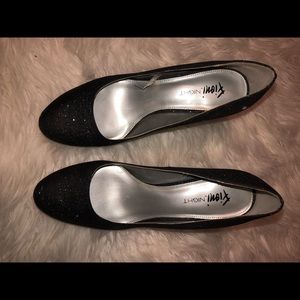 Fioni Black Glitter Heels